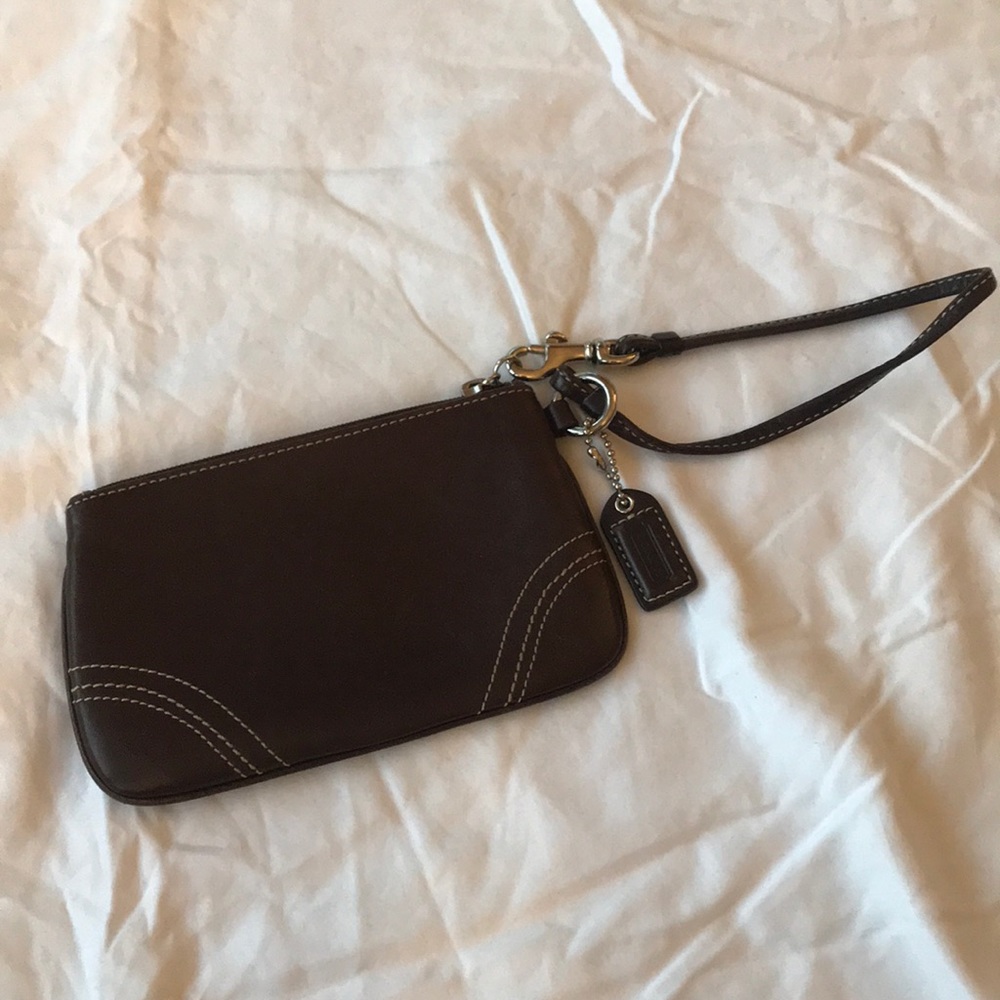 Leather coach wristlet